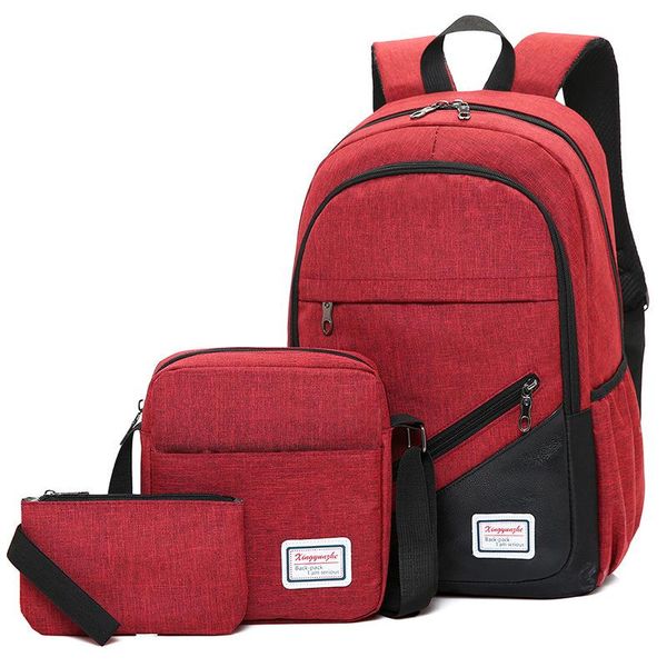 

school bags 2021 3pcs/set nylon bag for teenagers boys girls men lapbackpacks waterproof orthopedic backpack mochila