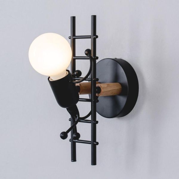 

nordic villain wall lamp art villain climbing stairs lamp children's room light bedroom bedside wall sconce light fixture