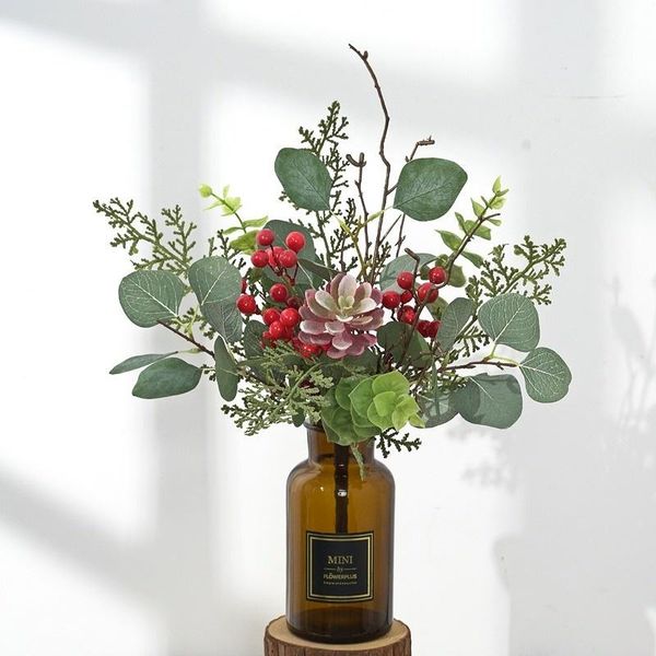 

decorative flowers & wreaths artificial green plants,37cm mori series mix and bouquets, year homedecoration,wedding scenes,vase flower