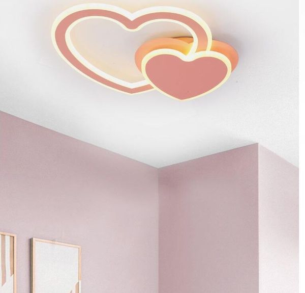 Lâmpadas de design criativo e lanternas em forma de coração romance quarto iluminação LED lâmpada de teto girar acryl moderno