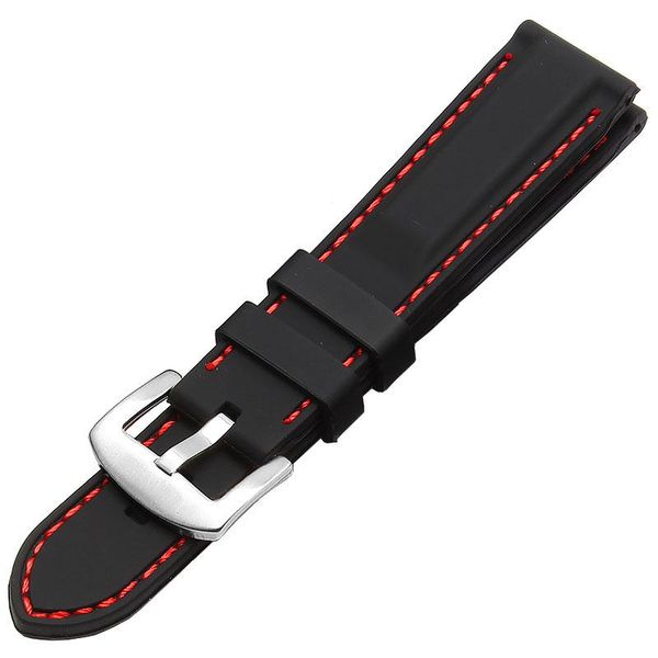 

watch bands universal strap silicone rubber waterproof and sweatproof sports diving 20mm 22mm 24mm 26mm belt, Black;brown