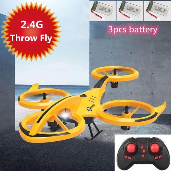 

new design 2.4g rc stunt airplane remote control drone air pressure altitude hold throw to flight high power motor quadcopter
