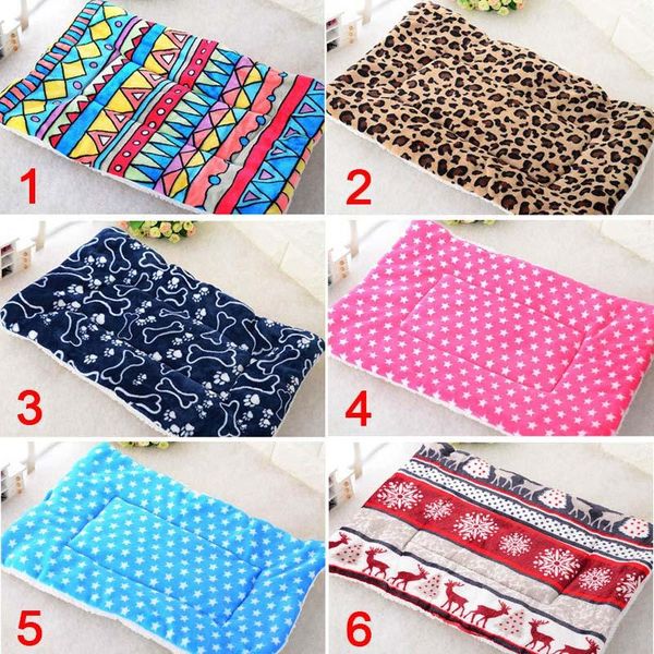 

kennels & pens winter pet dog warm soft cushion print flannel cotton mattress cats dogs mat puppy blanket bed pads