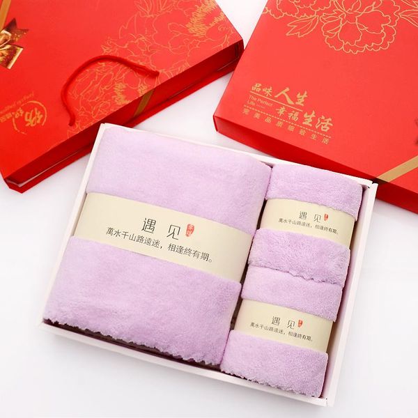 

towel 3 piece bath gift box set moon red face back companion pure cotton custom l