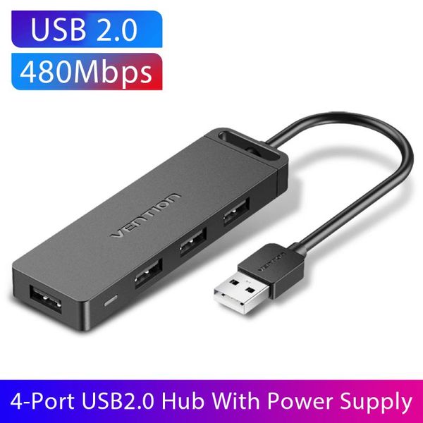 

hubs vention chm usb2.0 to 4 x + micro usb hub power supply adapter mini portable in 1 charger cord splitter for laptop