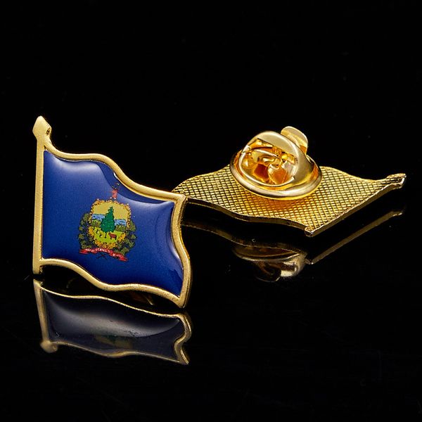 

30pcs usa vermont state multicolor enamel and brooches flag lapel pin craft 3d waving ornaments brooch badge