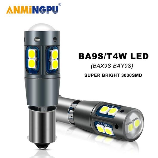 

emergency lights anmingpu 2x signal lamp ba9s led bulb t4w bax9s bay9s h21w h6w car canbus 3030 chips interior light dome