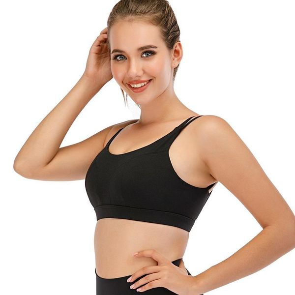 

u-shaped proof decompression elastic sports bras for women adjustable underwear yoga bras workout breathable absorb sweat, White;black