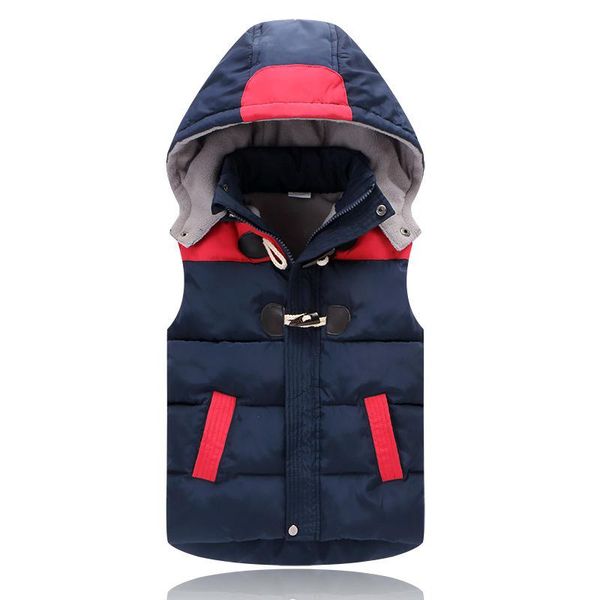 

vest kids autumn coat winter hoodies warm jacket down cotton babe girls boys sleeveless thicken waistcoats, Blue