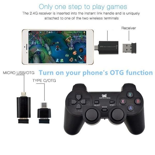 

2 players 2.4g wireless game gamepad controller for android smart phone joystick for android tv box pc joysticks gamepads