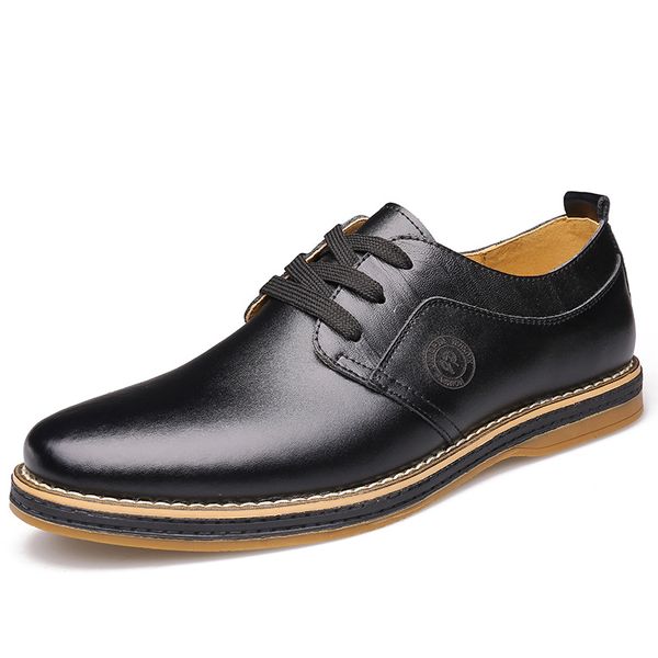 

4uiBusiness Mens Casual Shoes Luxury British Man Flats Social Shoe Split Leather Footwear Oxford Shoes For Men 2021 Spring AutuDress Shoes, 1101 black