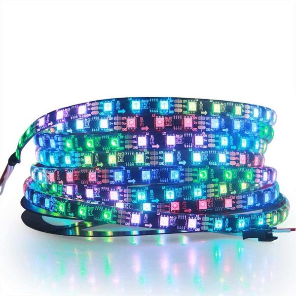 

12v rgb led strip,ws2811 digital led strip 12 volt dc 16.4ft 5m 30led/m string ip30 waterproof black pcb for home