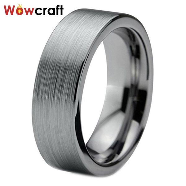 

wedding rings 8mm mens womens tungsten carbide ring matte brushed band pip cut color with comfort fit, Slivery;golden