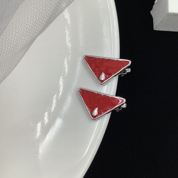 

2021 european and american triangle letter ear clips temperament fashion earrings couple models fast delivery, Silver