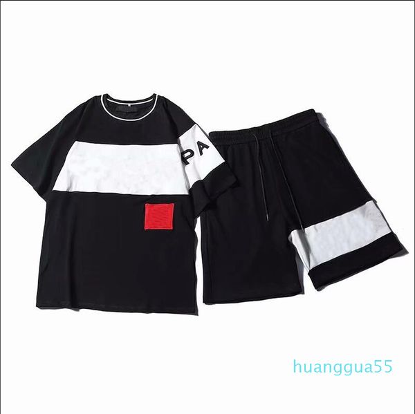 

mens fashion tracksuit with letters embroidery women summer sportswear short sleeves pullover jogger pants suits o-neck sportsuit, Gray