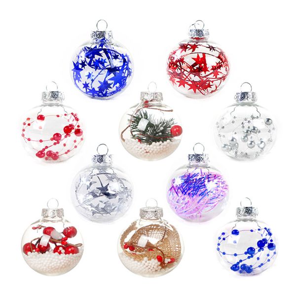 Decorações de Natal Transparente Bola de Plástico Baubles 6cm Natal árvore Ornamento Party Wedding Bolas