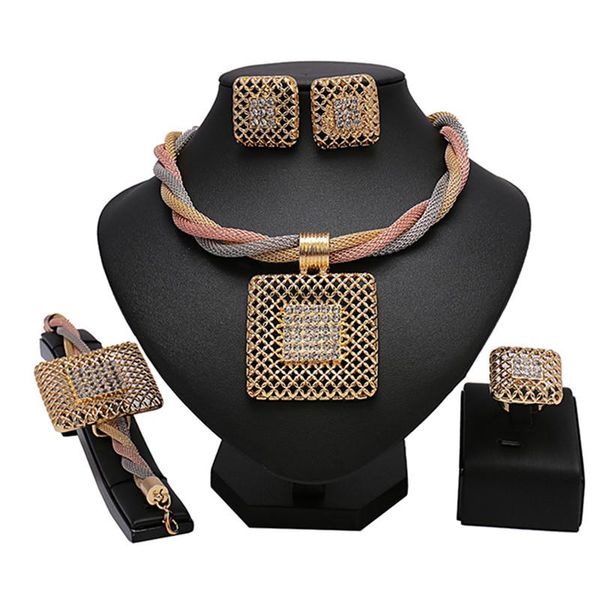 

earrings & necklace right 2021 fashion african bridal jewelry sets wholesale nigerian women wedding set noble gold designer, Silver