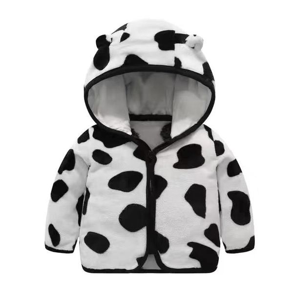 

down coat autumn winter baby jackets hooded coral fleece coats girl children's outerwear cute print cartoon thermal warm boys, Blue;gray