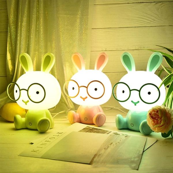 

night lights usb cartoon wearing glasses cute decoration light table lamp
