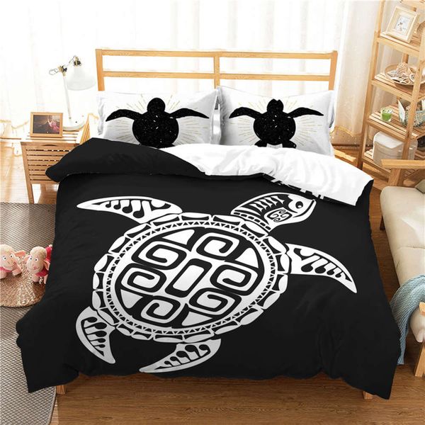 

sea turtle bed cover black duvet cover set winter home bedding sets with pillow sham 2/3pcs for boys girls single double bedding