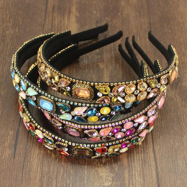 

hair clips & barrettes handmade vintage bohemia pink blue crystal rhinestones headdress flower tiara luxury headpiece accessories for women&, Golden;silver