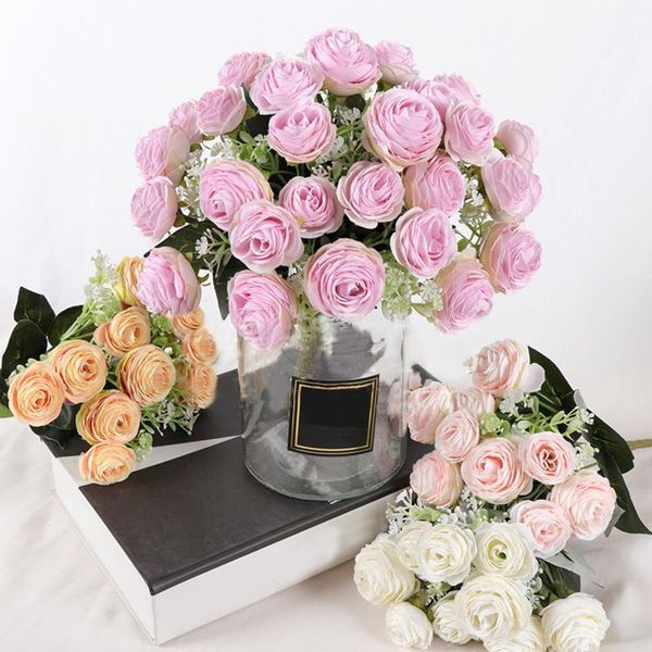 

decorative flowers & wreaths wedding decoration fake flower bouquet home decor artificial crafts ornaments silk arrangement supplies