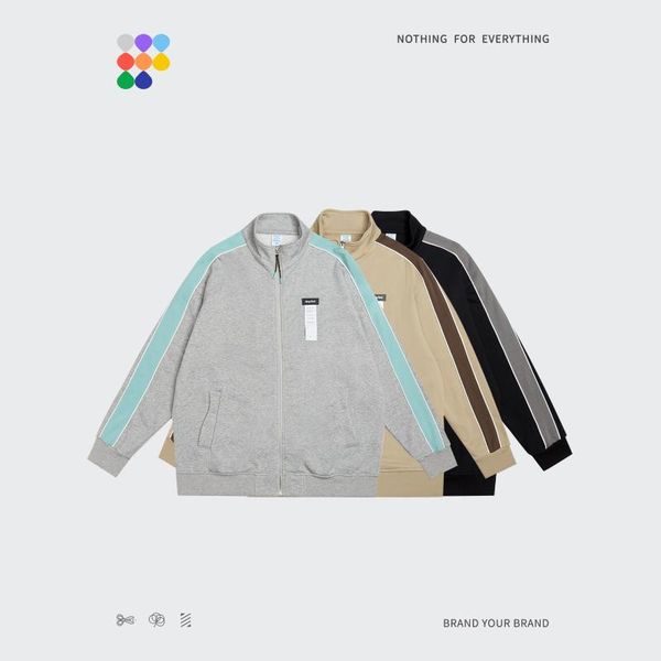 

men's jackets alt basicÂ sweat jacket for men women zip up coat 2021 fashion reflective hip hop oversized outerwear, Black;brown