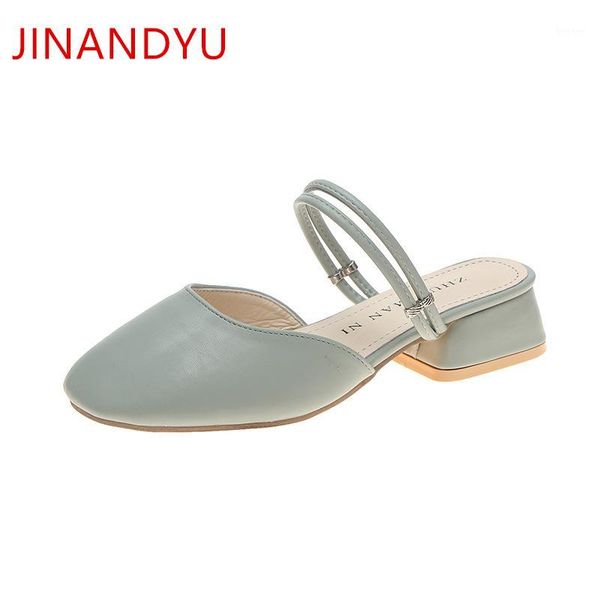 

sandals womens leather square toe mules fashion comfortable sandal for women summer chunky heels trend sandalias mujer casuales1, Black