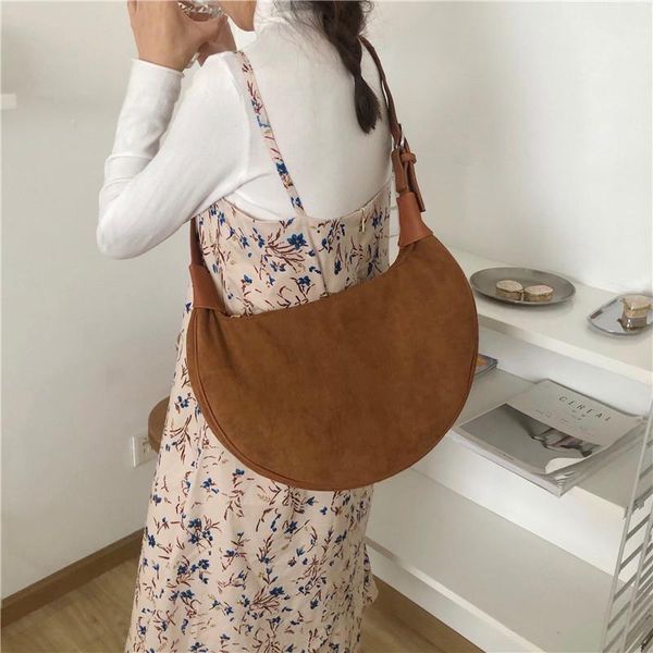 

fashion vintage women shoulder bags large capacity hobo crossbody bag solid color big handbag female totes