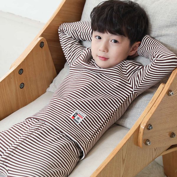 

boys' warm underwear suit spring autumn trousers winter clothing plush thickened middle and big children's home pajamas, Blue;red