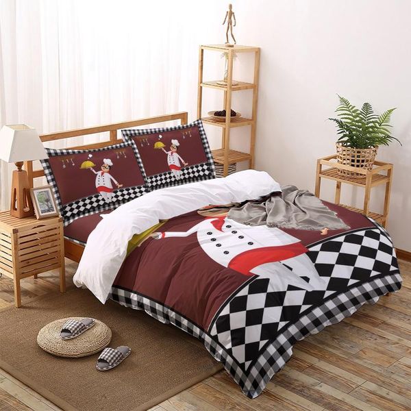 

bedding sets black and white grid chef knife fork set for bedroom soft bedspreads bed home duvet cover quilt pillowcase