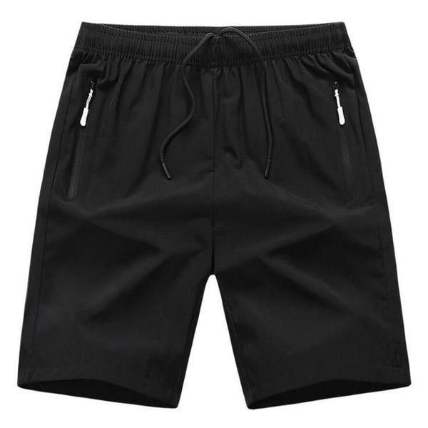 

men's shorts summer men ice silk zipper plus size thin loose sports elasticity 7xl 8xl, White;black