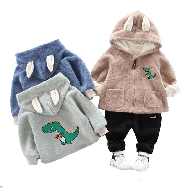 

baby boys clothing set cartoon rabbit ears cute coat long sleeve casual suits children clothing sets 2pcs toddler kids suit, White
