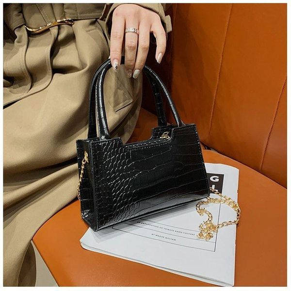 

shoulder bags bag female crocodile pattern single diagonal portable small square pu shaped chain niche