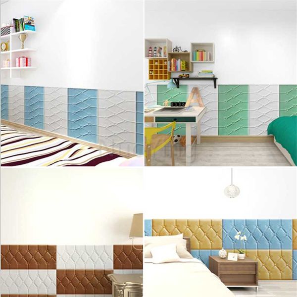 

wall stickers 3d baby headboard anti-collision soft package kids room bedroom tatami surrounding foam wallpaper for