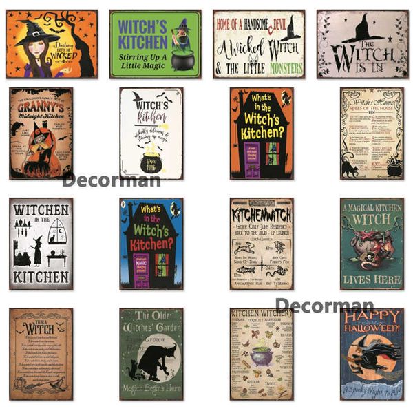

[ mike86 ] kitchen witch halloween tin sign antique posters festival iron painting gift art decor pub lta-1988 20*30 cm