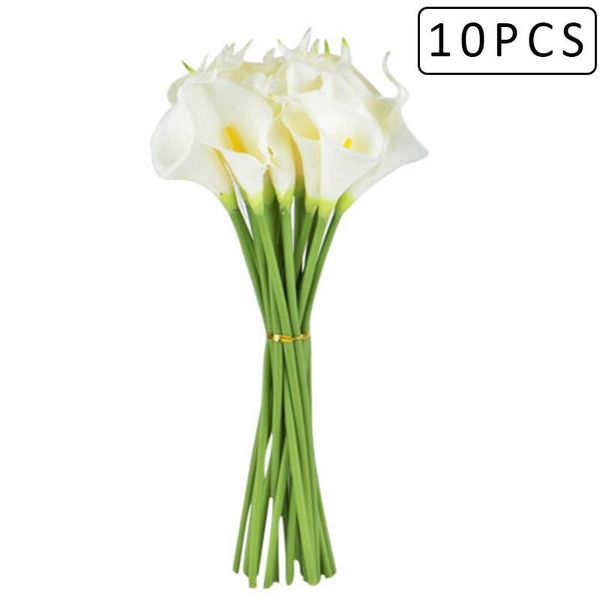 

decorative flowers & wreaths 1 bouquet 9pcs calla lily artificial white home decoration accessories wedding party fake flower