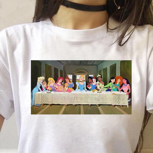 

women tshirt summer graphic tee shirt femme funny princess vogue harajuku t shirt korean kawaii streetwear camiseta mujer, White