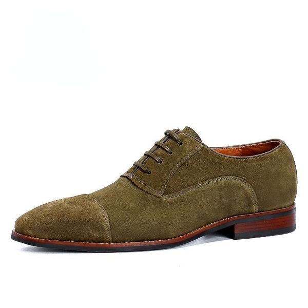 

dress shoes 2021 winter leather men wedding groom suede handmade oxford broch carved british business size 46, Black