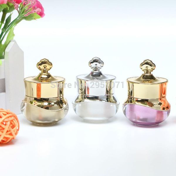 

5g crown white gold purple luxury mini cream bottle jar empty cosmetic containers acrylic jars 20pcs ing