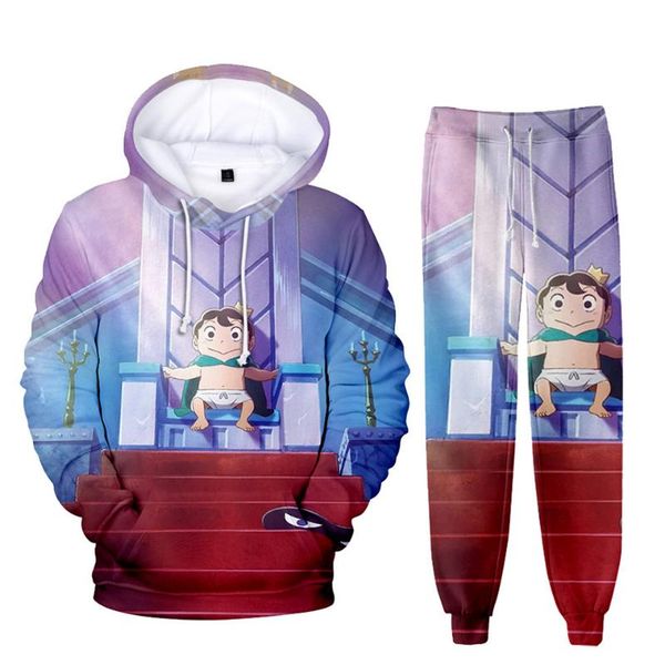 

jogging clothing japan anime ranking of kings men tracksuit sweatshirt and sweatpants women pullover hoodie pants set, Black;red