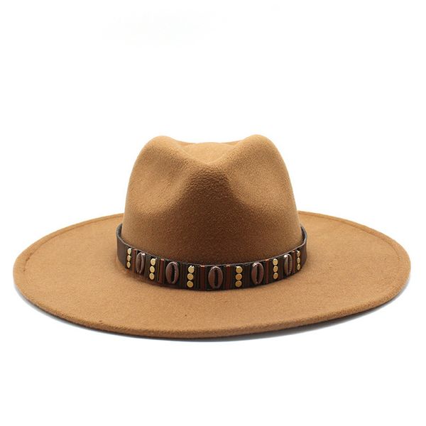 

winter autumn men wool fedora hats with belt women vintage big wide brim jazz felt hat panama derby church hat, Blue;gray