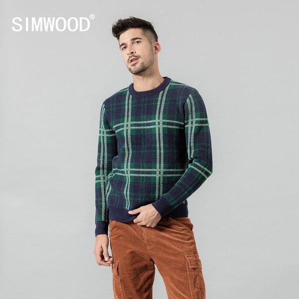 

2021 spring winter new sweater men crewneck plaid contrast color knitwear warm plus size pullovers si980569 n7yb, White;black
