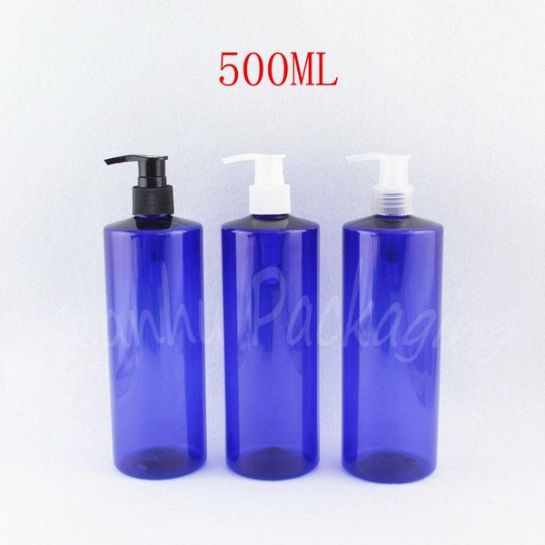 

storage bottles & jars 500ml blue flat shoulder plastic bottle , 500cc empty cosmetic container shower gel / lotion sub-bottling ( 15 pc/lot