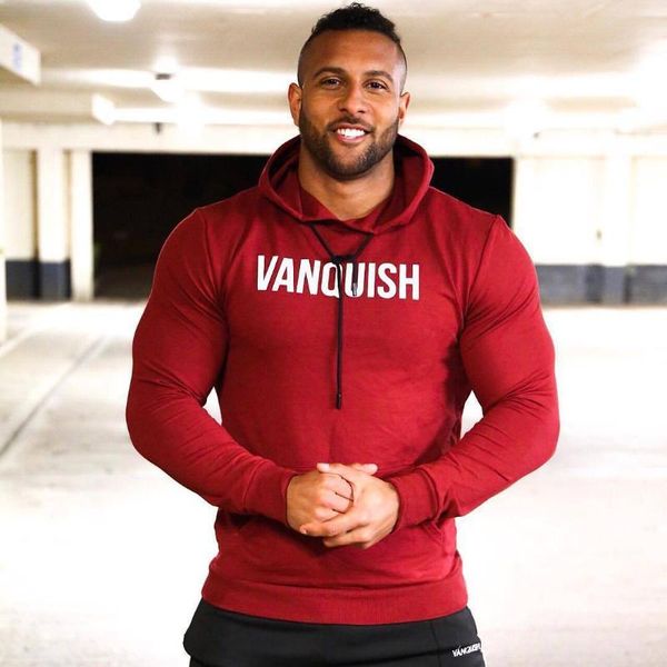 

men's hoodies & sweatshirts dr muscle brothers qiu dong logo sets of head movement hooded fleece coat running training suit fitness, Black