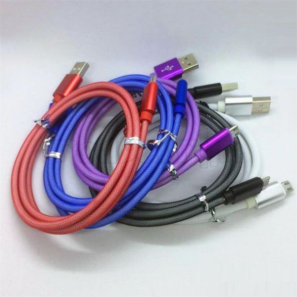 

2a good quality fish net type c micro usb cable thicker braided fabric 1m 2m 3m data charger cables for samsung s6 s7 s8 s9 htc lg