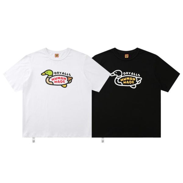

men's t-shirts human made opening limited cartoon duck letter short-sleeved t-shirt men, White;black