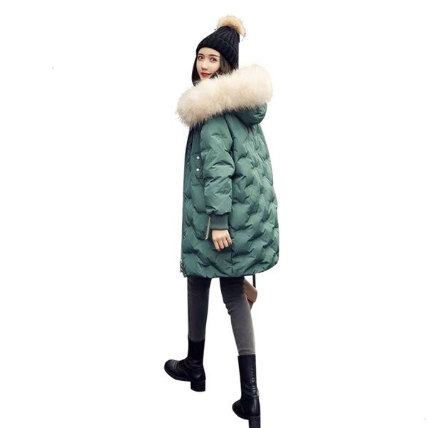 

light luxuryfashion designer's 2020 green long parkas duck women's down woman jacket coats for women winter fur collar goose brand, Black