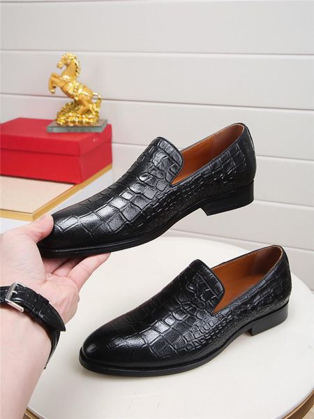 

c4 designer formal men luxury dress shoes male leather classic brogue shoes flats oxfords for wedding office business 11, Black