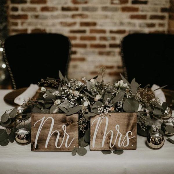 

party decoration shipped from usa personalized mr and mrs sweetheart table sign set wooden wedding rustic decor signs